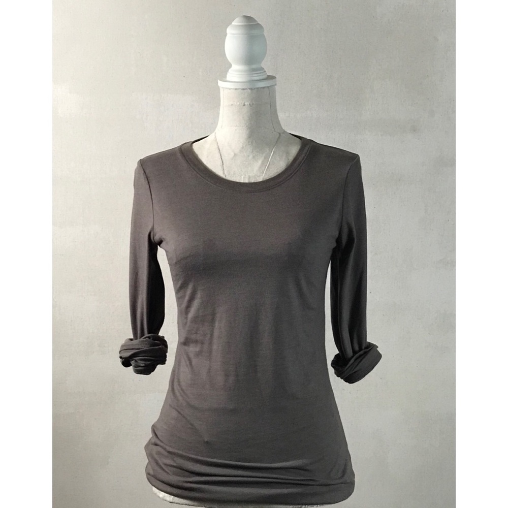 Mossimo Light Brown Long Sleeve Casual Tee Sz M - Picture 2 of 5
